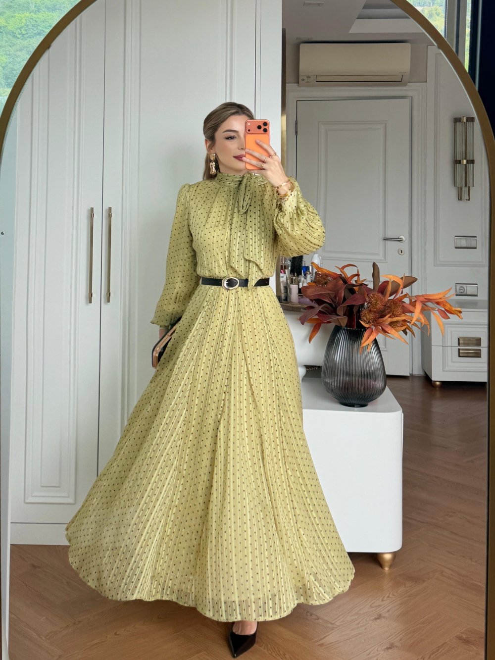 Yaprak Elbise — Fıstık Yeşili